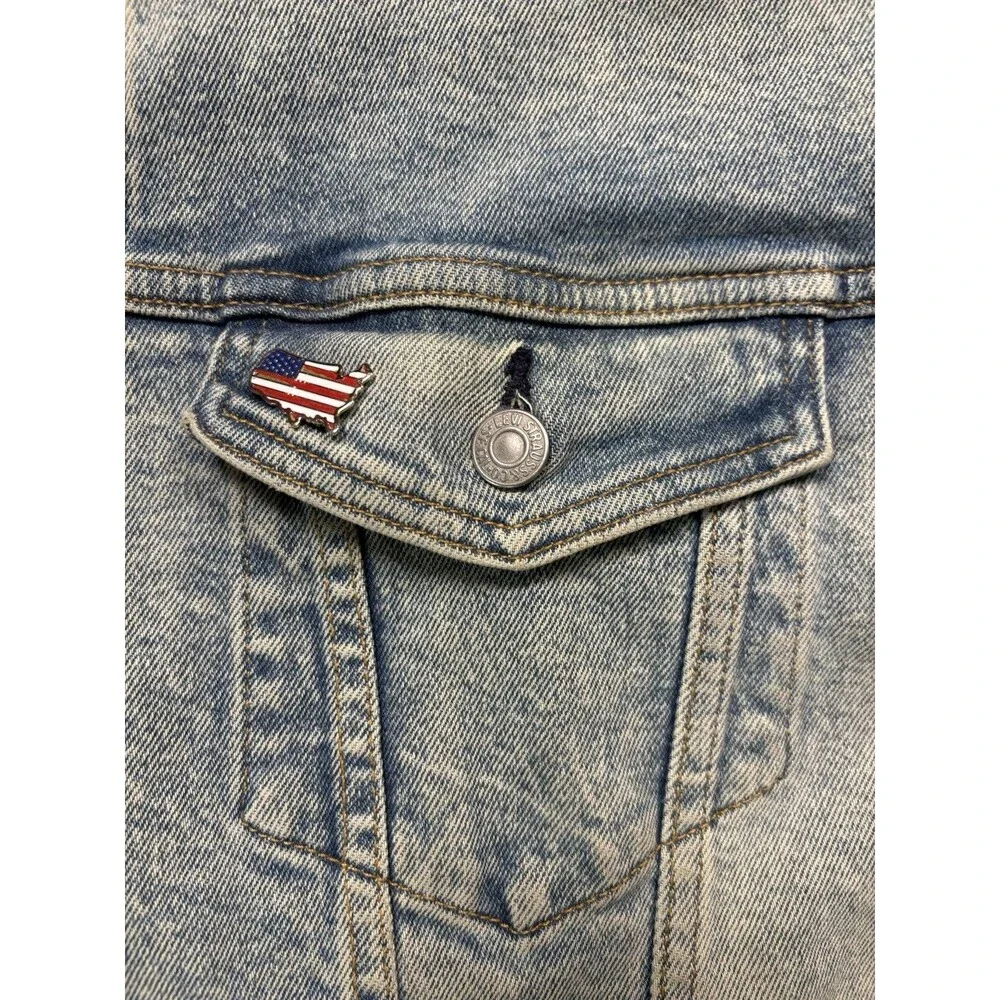 Levi Strauss Denim Trucker Jacket Men’s Western Sz XL Light Wash Faded Jean